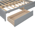 Full Size Platform Bed With Storage Headboard And 4 Drawers, Gray Box Spring Not Required Full Gray Wood Bedroom Bed Frame Solid Wood Mdf