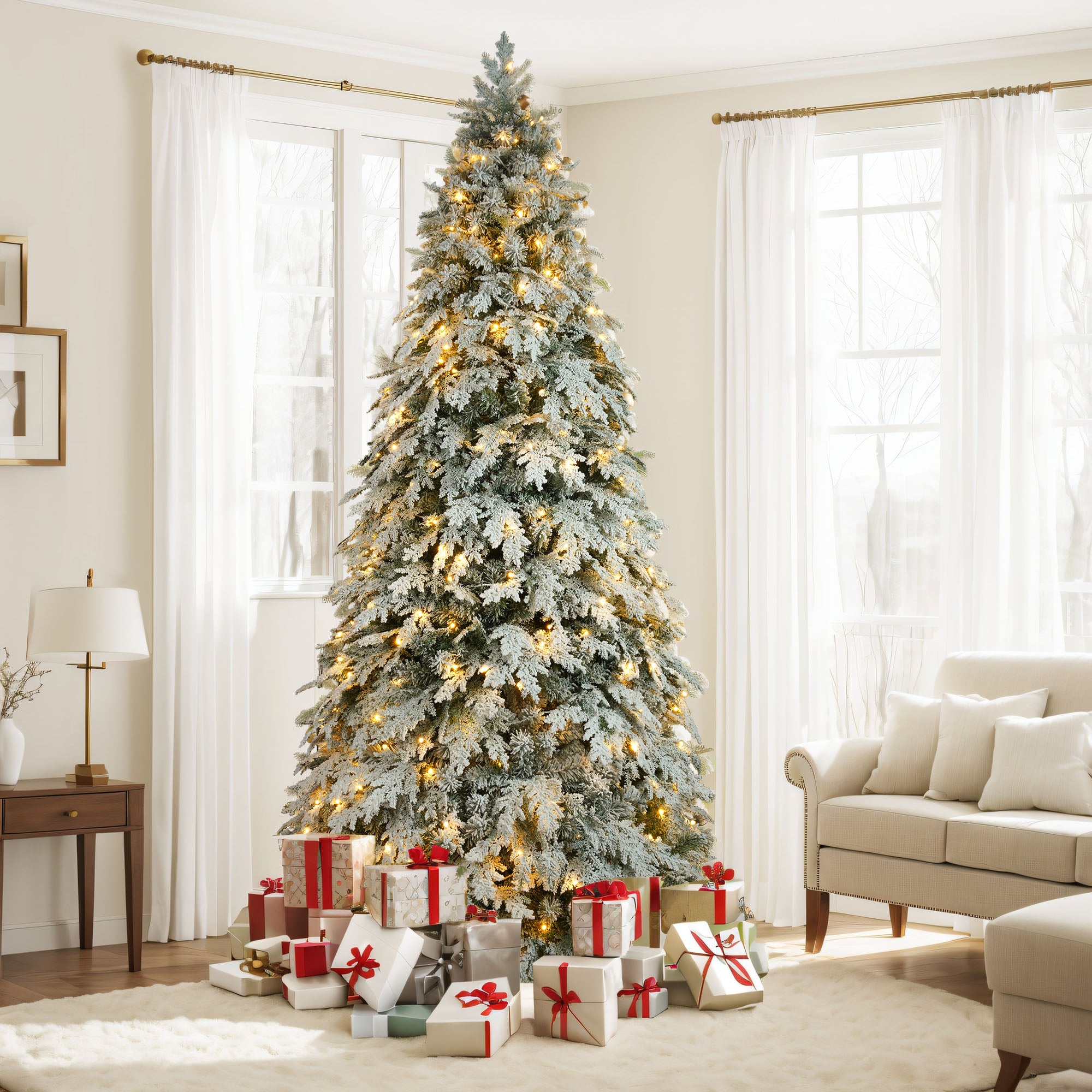 7.5Ft Artificial Christmas Tree With 400 Led Lights And 1200 Bendable