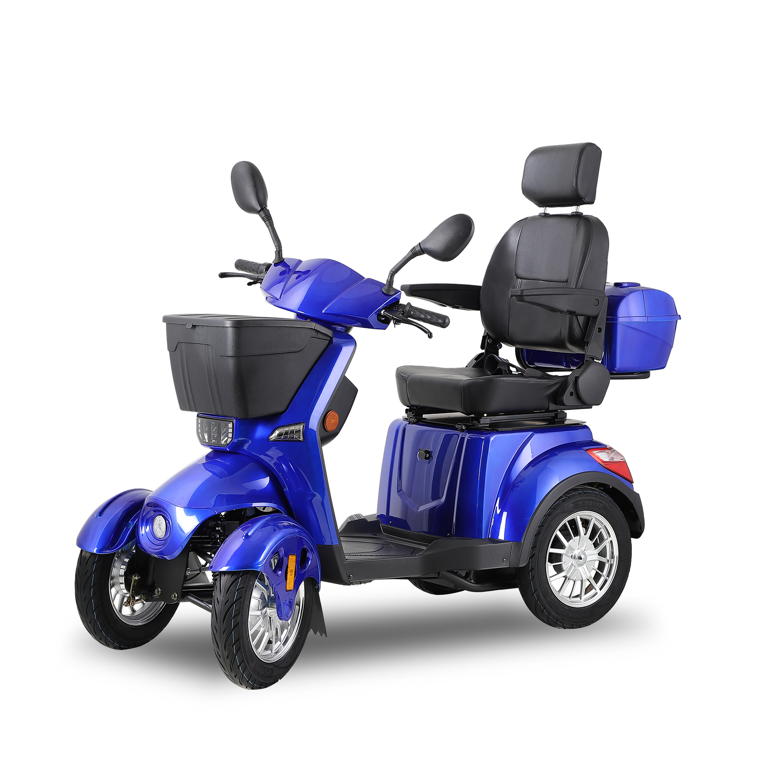 Xl3D4L Electric Mobility Recreational Travel Scooter For Adults,Mobility Scooters For Seniors, 4 Wheel Powered Mobility Scooters Blue Abs Pc Abs Pc