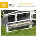 Pawhut Rabbit Hutch 2 Story Bunny Cage Small Animal House With Slide Out Tray, Detachable Run, For Indoor Outdoor, 61.5