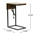 C Table Natural Black Wood Metal