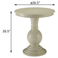 Antique White Accent Table With Pedestal Base Antique White Primary Living Space Farmhouse,Modern Round Wood Pedestal
