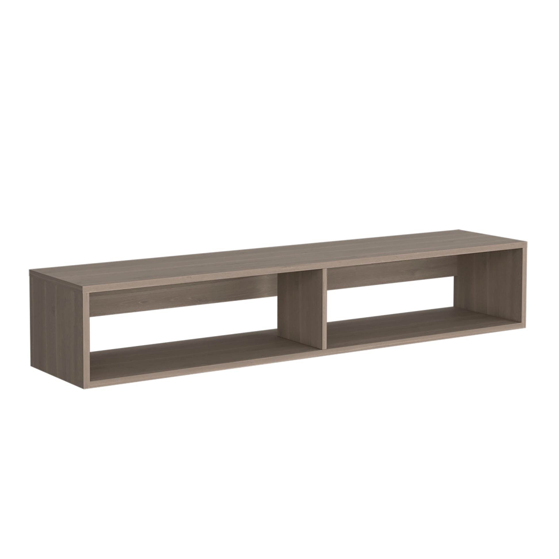 Warrior 59" Floating Tv Stand With Two Open Shelves, Media Compartments And Cable Management Light Gray Primary Living Space 50 Inches 50 59 Inches Modern Particle Board