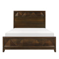 Modern Bedroom Walnut Finish 1Pc Queen Bed Decorative Design Headboard Footboard Wooden Furniture Box Spring Required Queen Walnut Wood Bedroom Contemporary,Modern Panel Wood