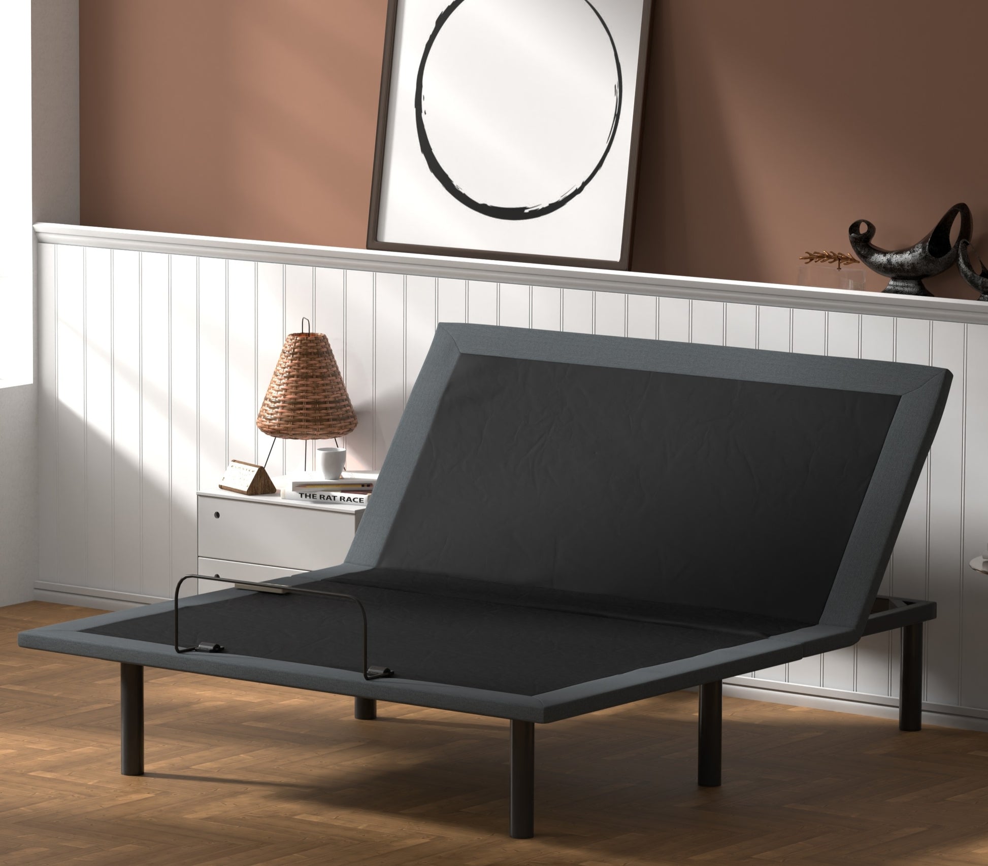 Btx4 Twin Xl Adjustable Bed Base With Head And Foot Position Adjustment Box Spring Not Required Twin Xl Black Grey Steel