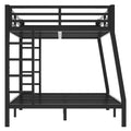 Metal Full Xl Over Queen Bunk Bed For Teens And Adults,Space Saving Noise Reduced No Box Spring Needed, Old Sku W1307S00020 Black Metal