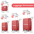 Luggage Sets 4 Piece 14 20 24 28 Pp Lightweight & Durable Expandable Suitcase Wine Red Polypropylene