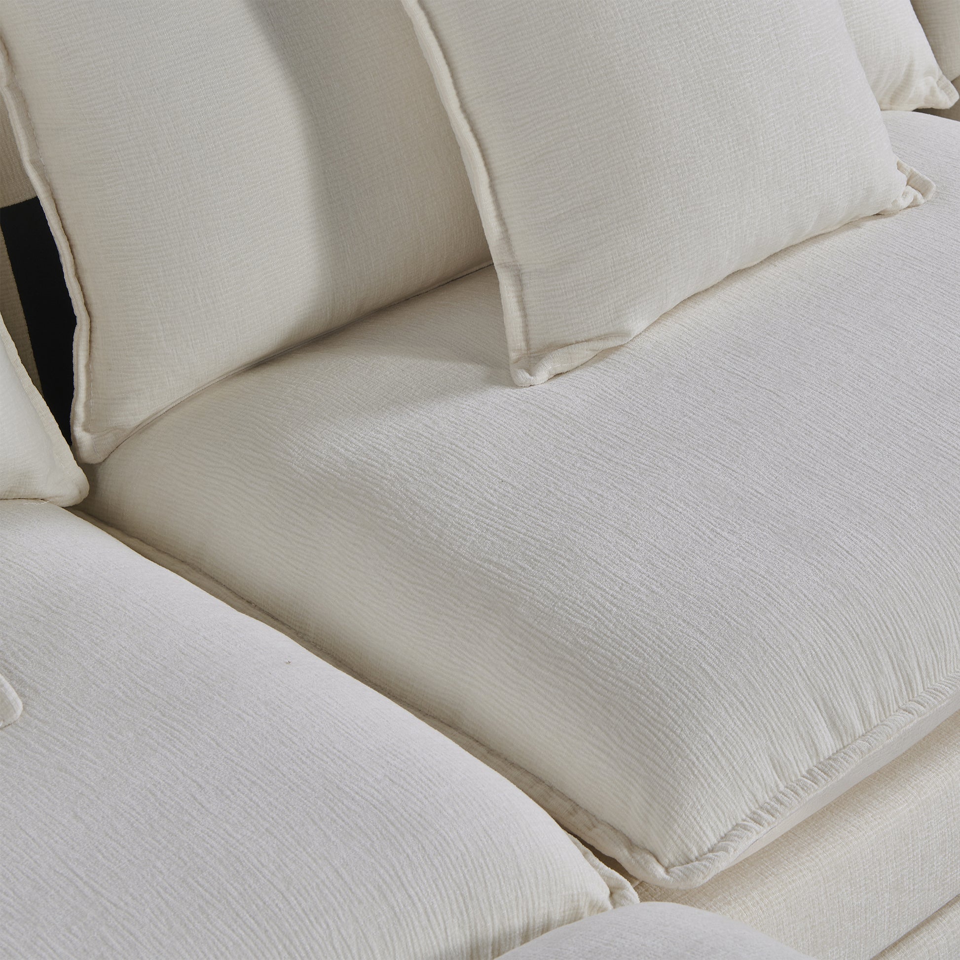 142.52"Modern Chenille U Shaped Sectional Sofa With Convertible Chaise, Comfy Cloud Couch Deep Sectional Sofa With Ottomans For Living Room White Wood Foam Chenille 4 Seat