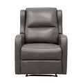 Faux Leather Upholstery Gray Reclining Chair 1Pc Living Room Furniture Comfort Seating Gray Faux Leather Wood Primary Living Space Solid Wood