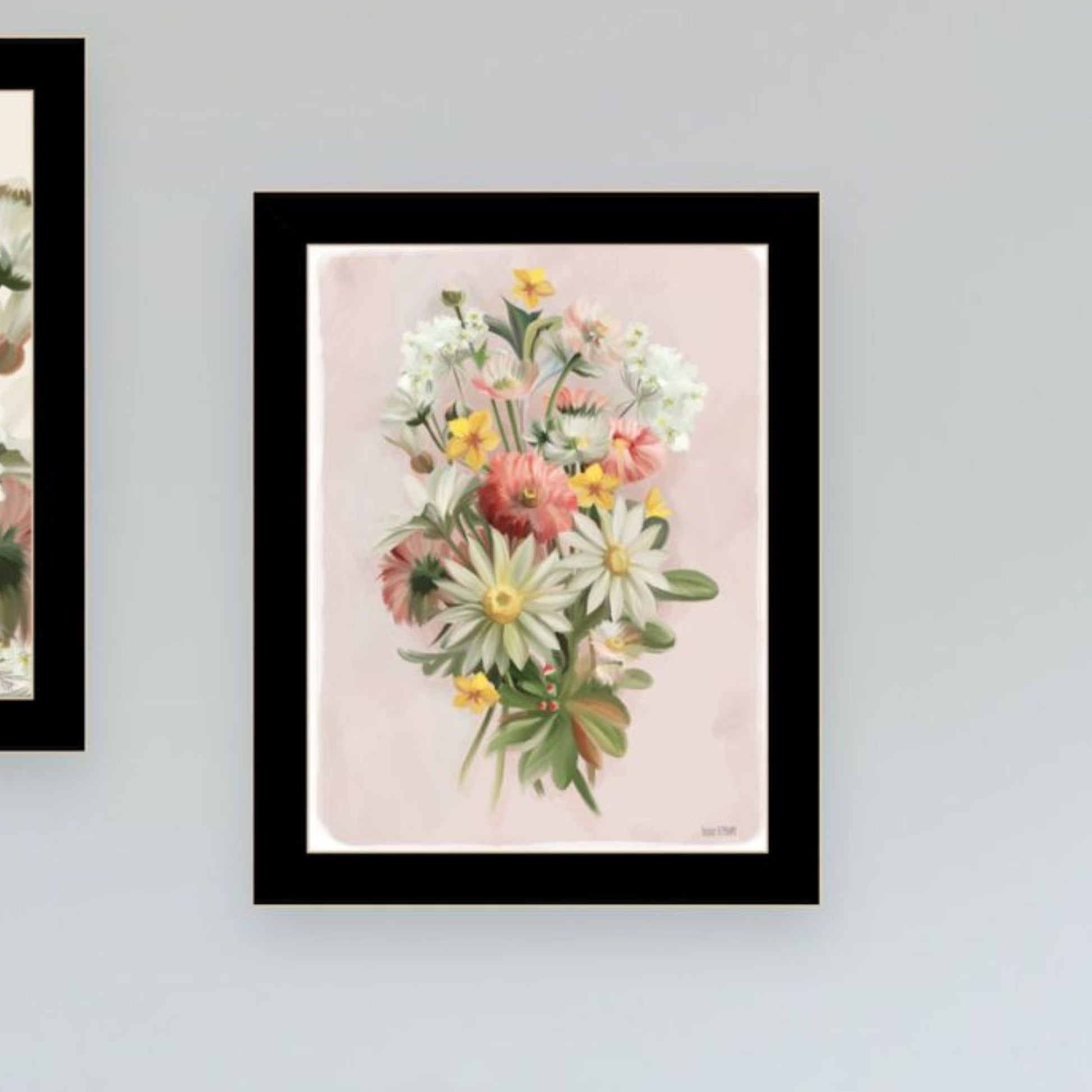 "Summer Wildflowers Just For You" Framed Wall Art For Living Room, Wall Art Print For Home Decor, Bedroom Wall Art By House Fenway Multicolor Wood Paper