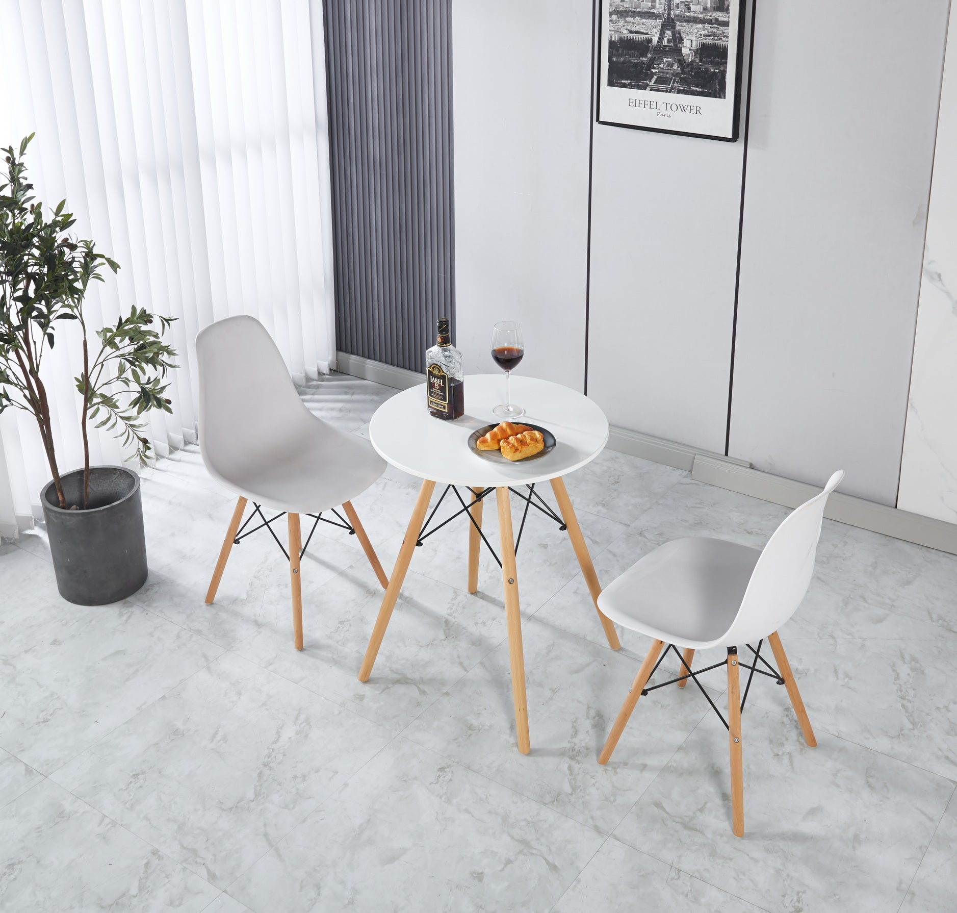 1 Table 2Chair,3Pcs 1Set,Dining Set,Dining Table,Office Table,Coffee Table White Mdf