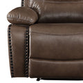 Brown Power Recliner With Pillow Top Arm Brown Genuine Leather Power Push Button Metal Primary Living Space Tight Back Push Button Pillow Top Arms Wood Fabric