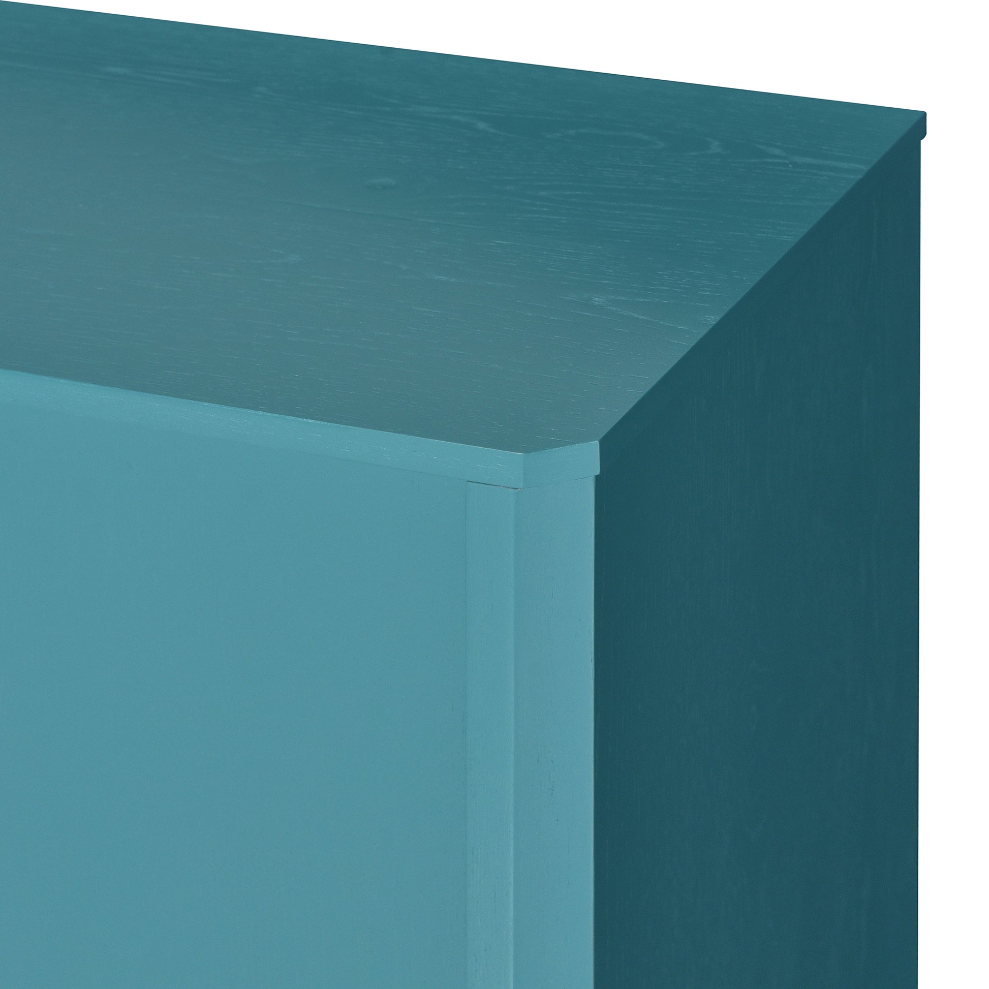4 Door Large Storage Retro Sideboard With Adjustable Shelves And Long Handles For Kitchen, Dining Room And Living Room Antique Blue Antique Blue Mdf