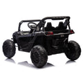 24V Two Seater Kids Ride On Utv W Parents Remote Control,Four Wheel Suspension,Slow Start,Large Wheel Design,Anti Collision Bar,Storage Space,Music,Usb,Bluetooth,Volume Control,Led Lights For Kids 3 . Black 100 149 Lbs Polypropylene