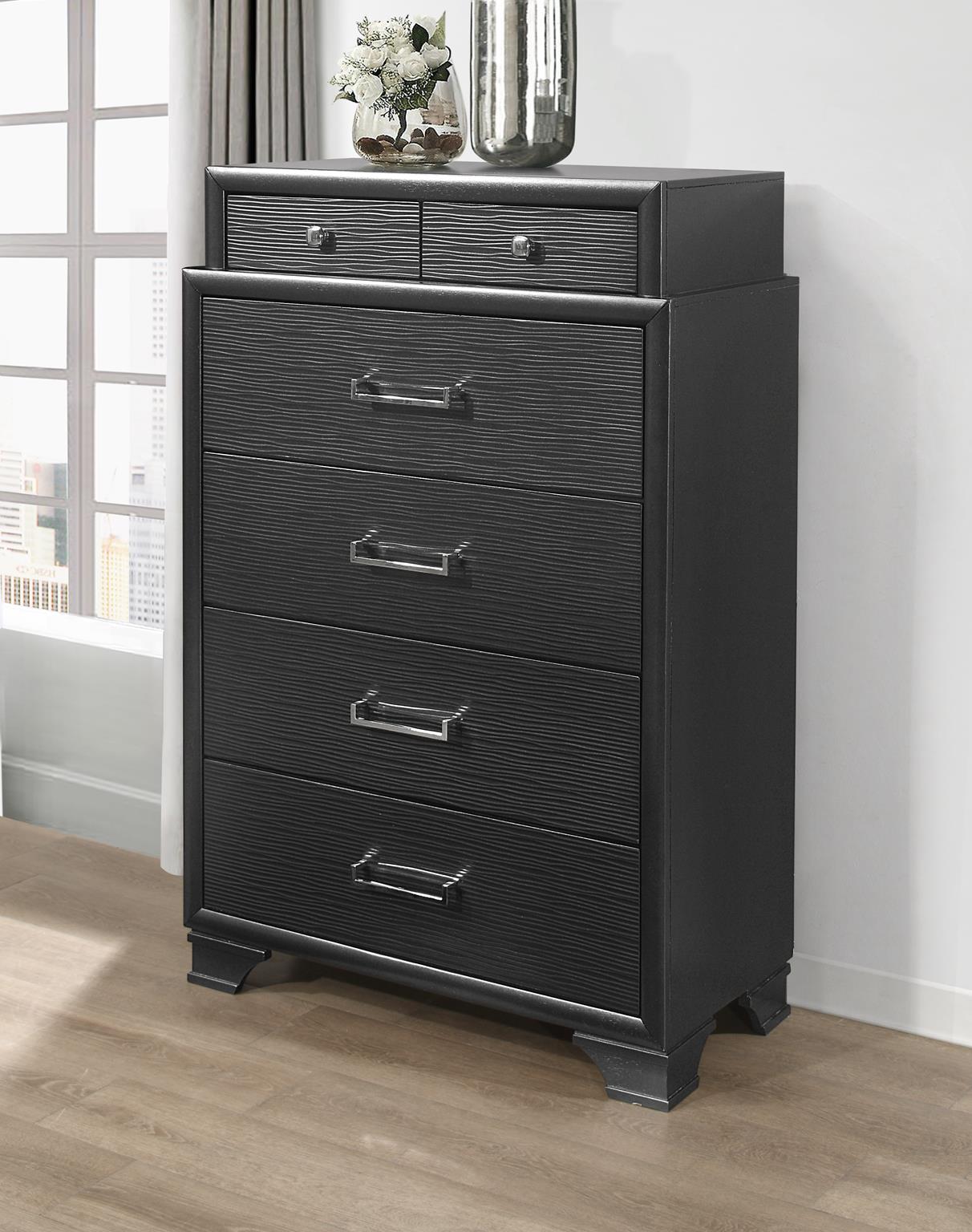 Civic Grey Chest Gray Solid Wood Mdf