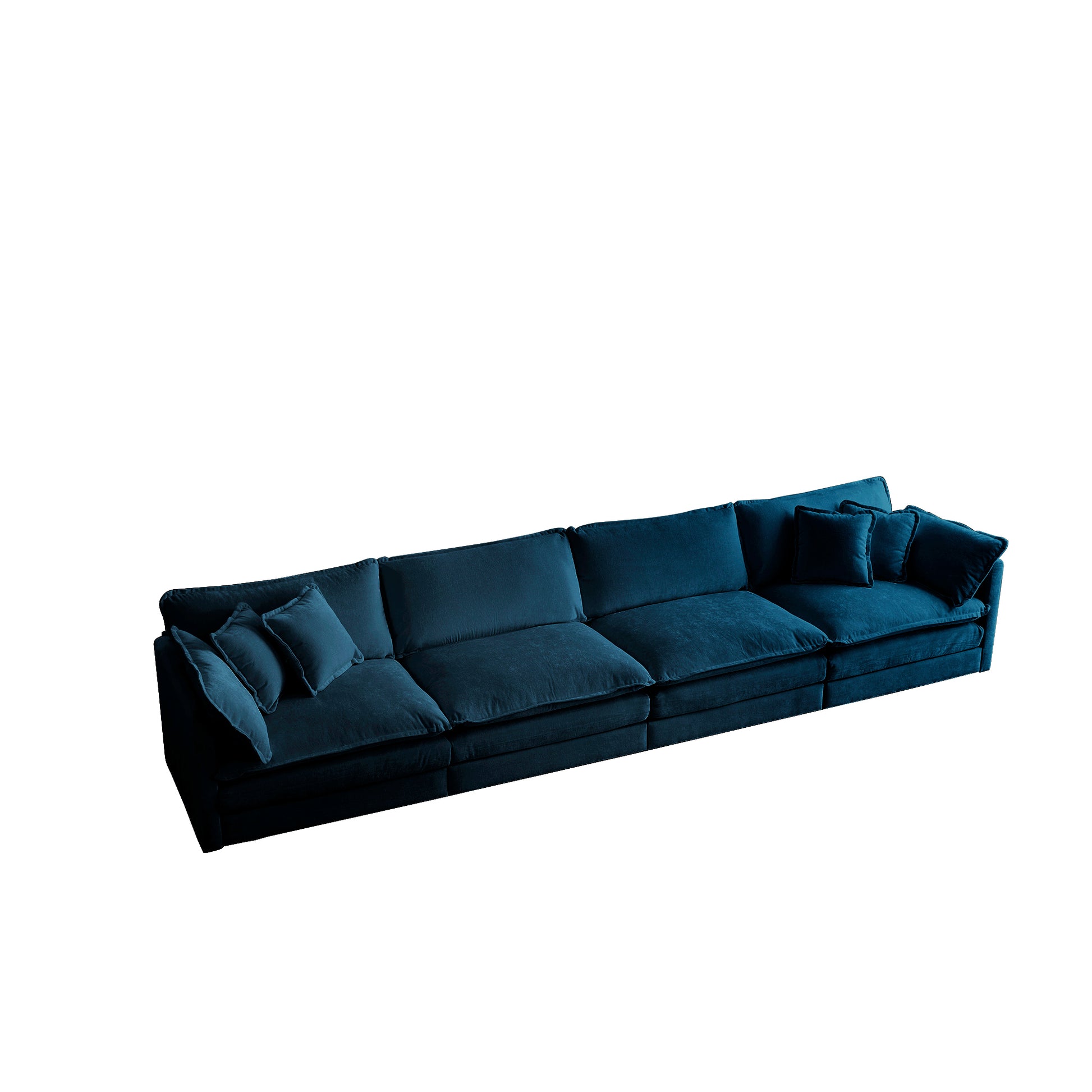 Free Combination Modular Sofa Free,4 Seater Sofa Comfy Chenille Fabric,Sectional Sofa Couch, Blue Chenille Blue Chenille 4 Seat