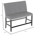 Glimm Gray Upholstered Bench With Back Gray Foam Engineered Wood