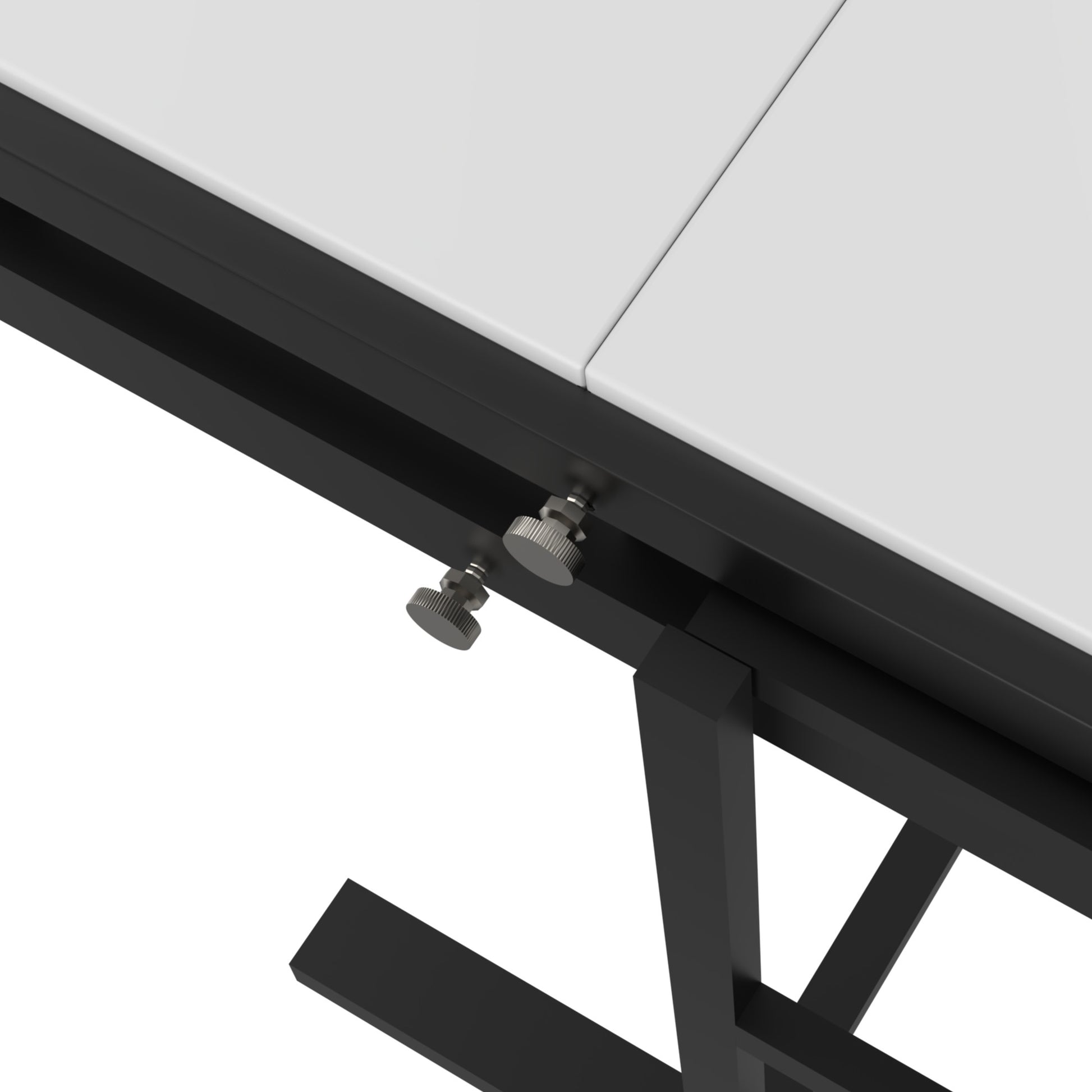 Solid Mahogany Wood Multifunction Convertible Dining Table,Free Switch Space Saving Table Shelf For Home And Studio, White Finish White Solid Wood