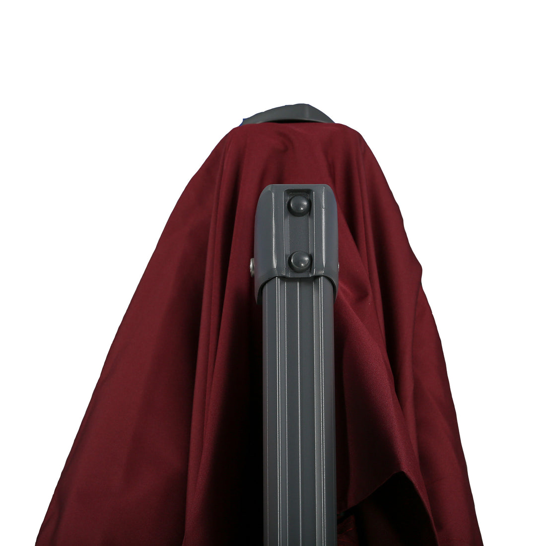 Outsunny 10Ft Offset Patio Umbrella, Hanging Cantilever Umbrella, Square Shape, Aluminum Cross Base, Tilt, 360 Degree Rotation, Red Red Aluminum