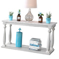 Rustic Style Antique White 1Pc Sofa Table Open Bottom Shelf Plank Style Table Top Living Room Furniture Antique White Primary Living Space Classic,Contemporary,Modern,Rustic,Transitional Open Storage Rectangular Console Tables Solid Wood