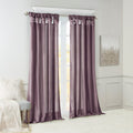 Twist Tab Lined Window Curtain Panel Only 1 Pc Window Panel Purple Polyester