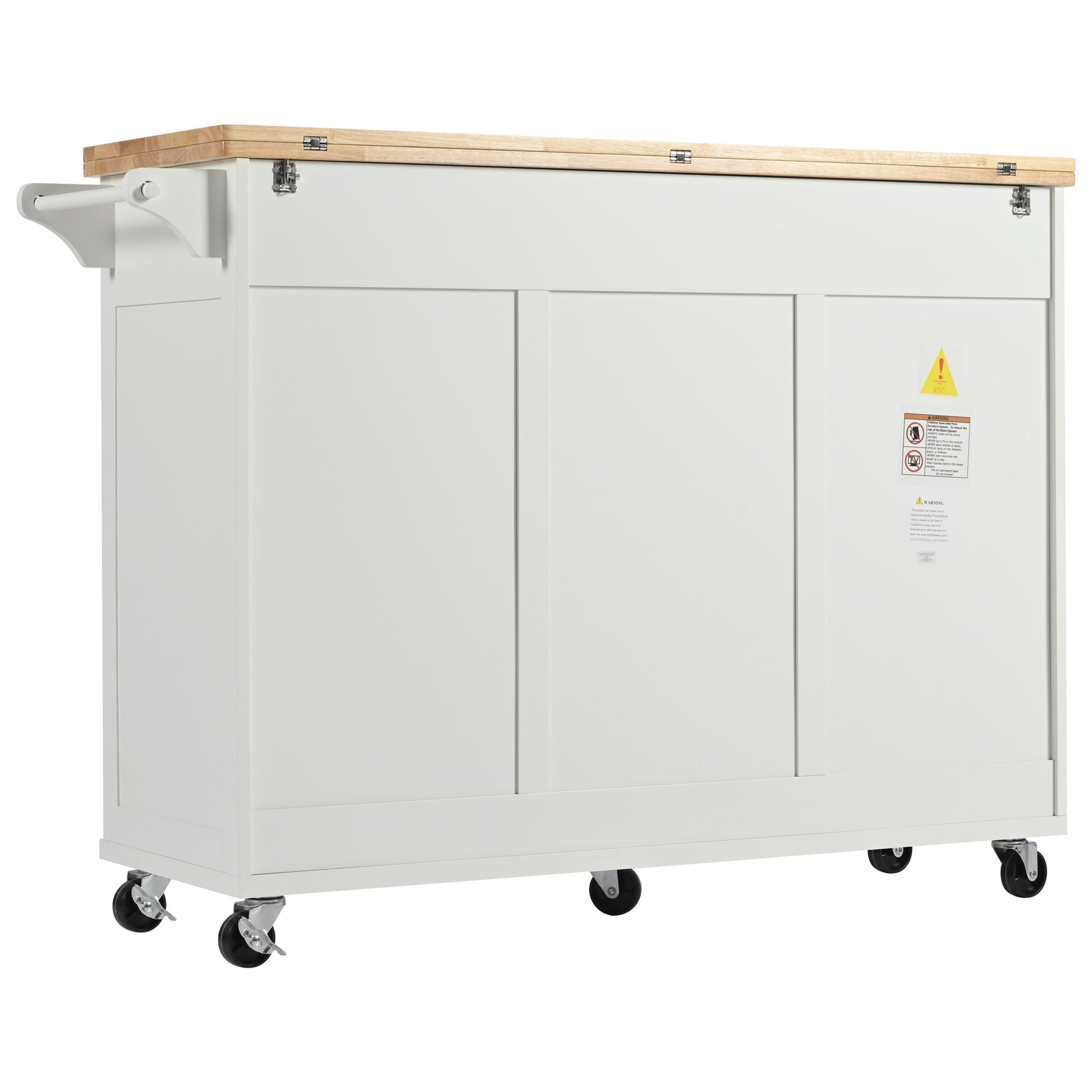 K&K Kitchen Island With Foldable Counter Top, Kitchen Storage Cart With Slide Out Shelf, Towel Rack And Drawer, Rolling Kitchen Cart On Wheels, For Kitchen, Living Room, Dining Room, White White Brown Kitchen Classic,Farmhouse,Luxury,Modern Rectangular