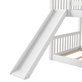 Twin Over Twin Bunk Bed With Convertible Slide And Ladder, White Old Sku: Sm000213 Box Spring Not Required Twin White Wood Bedroom Bunk Pine