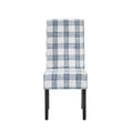 Dining Chair Blue Cream Fabric