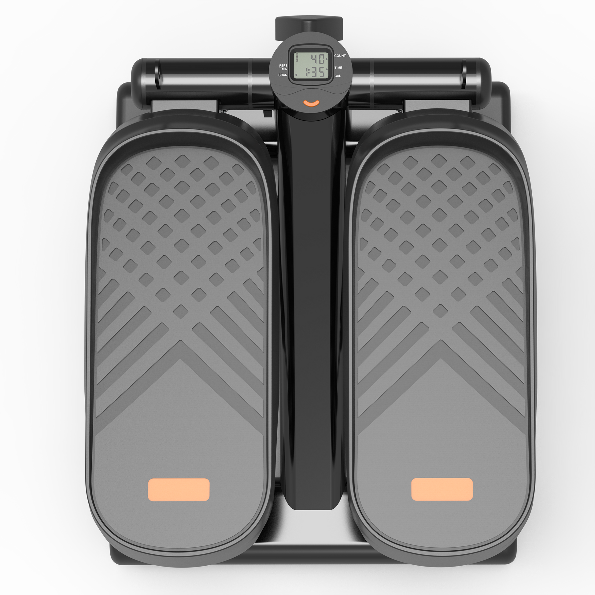 Home Office Exercise 330Lbs Capacity Mini Stepper With Resistance Bands And Lcd Monitor Black Steel