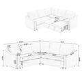 Arrived L Shaped Sofa With Pull Out Sofa Bed, Corner Sofa,Comfortable Living Room Furniture Set, Sleeper Sofa Bed,Corner Seat For Two With Broaching Sofa,Rivet Dechenille,Beige Beige Polyester Wood Primary Living Space Modern Polyester 5 Seat