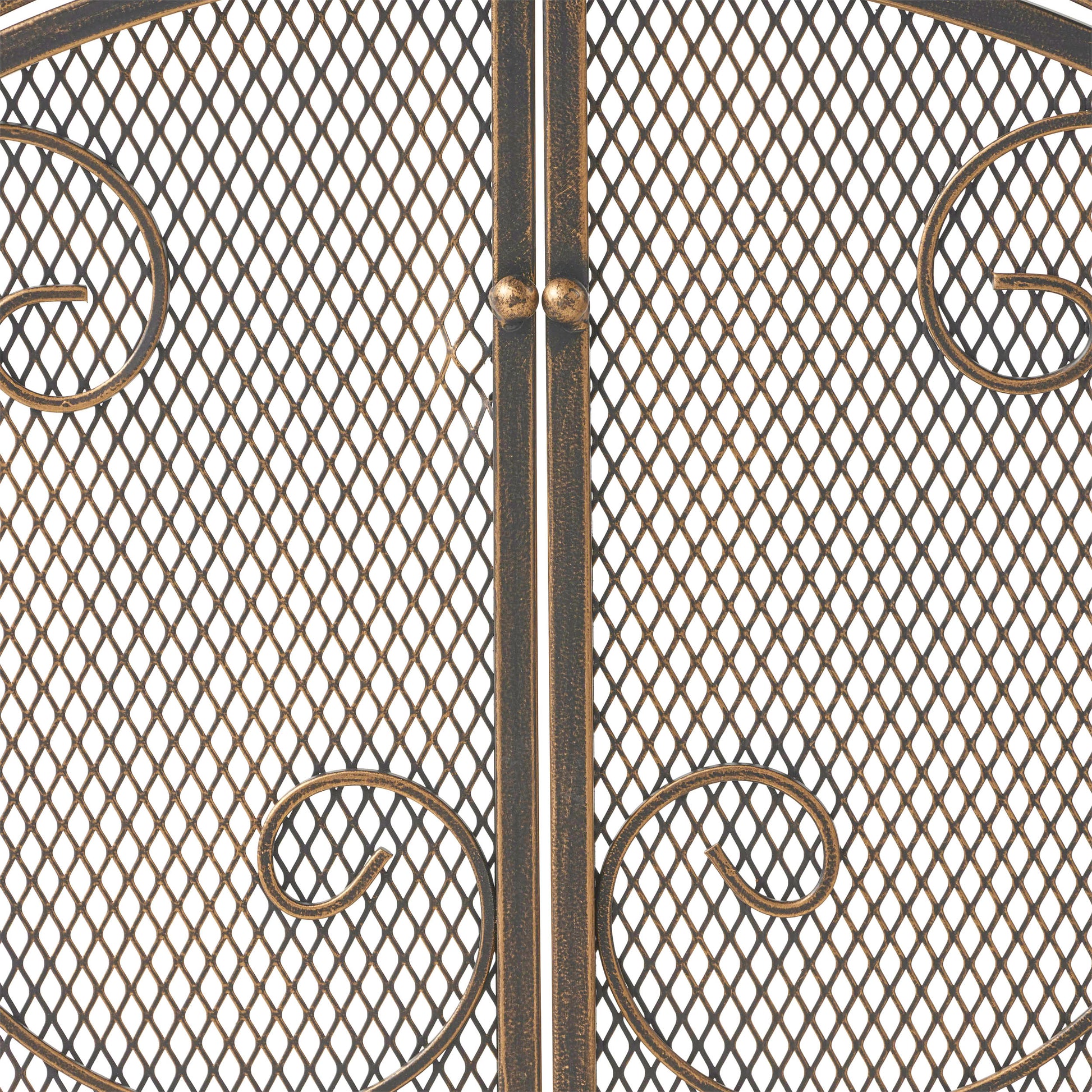 Fire Screen Black Gold Iron