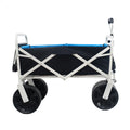 Folding Wagon Garden Shopping Beach Cart White White Black Blue Iron,Oxford Fabric