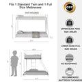 Adam Twin Over Full Metal Bunk, White Full Box Spring Not Required White Metal Bedroom Bunk Metal Metal