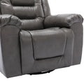 3 Seater Home Theater Recliner Manual Recliner Chair With Two Built In Cup Holders For Living Room,Bedroom, Grey Grey Foam Pu