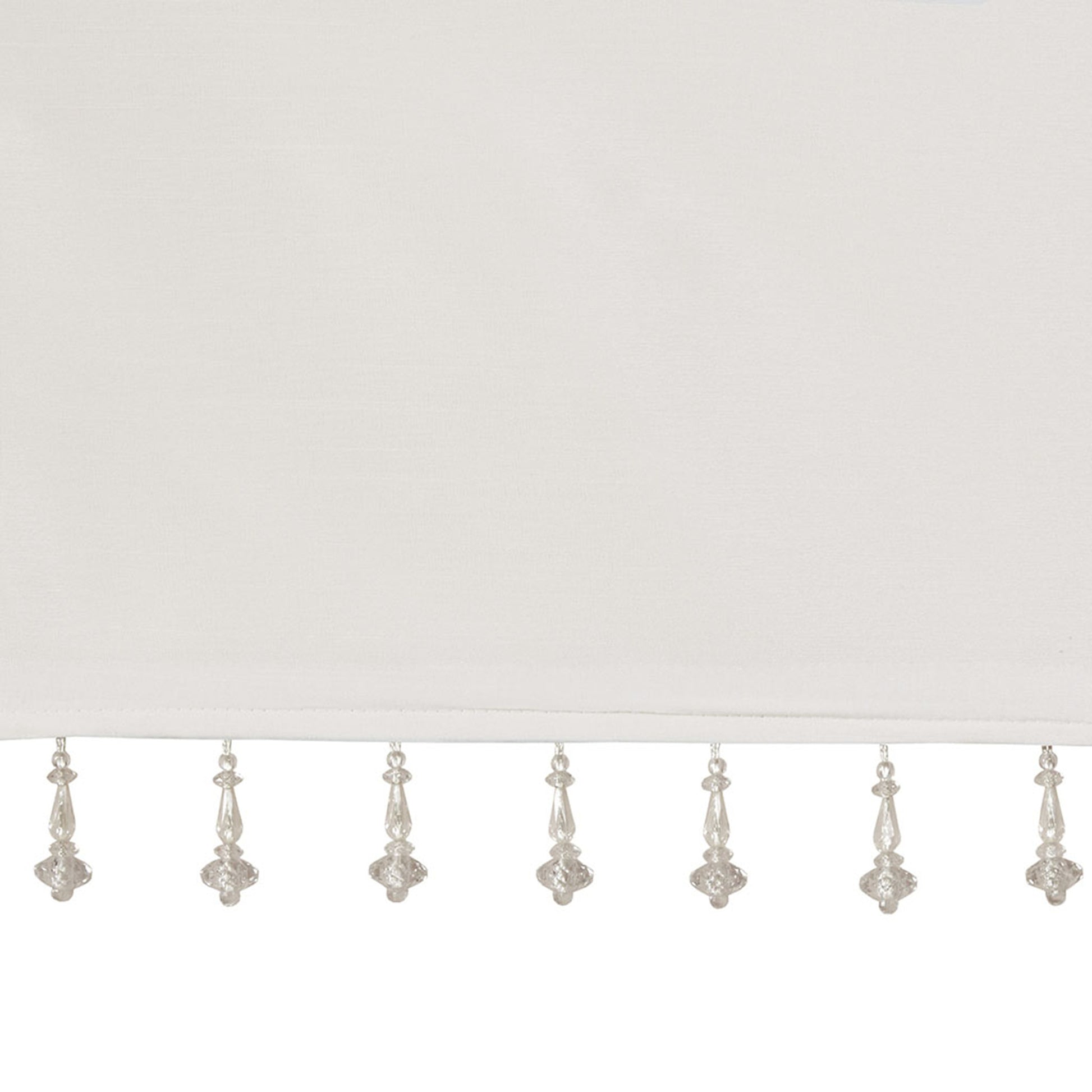 Lightweight Faux Silk Valance With Beads White 50X26" White Microfiber