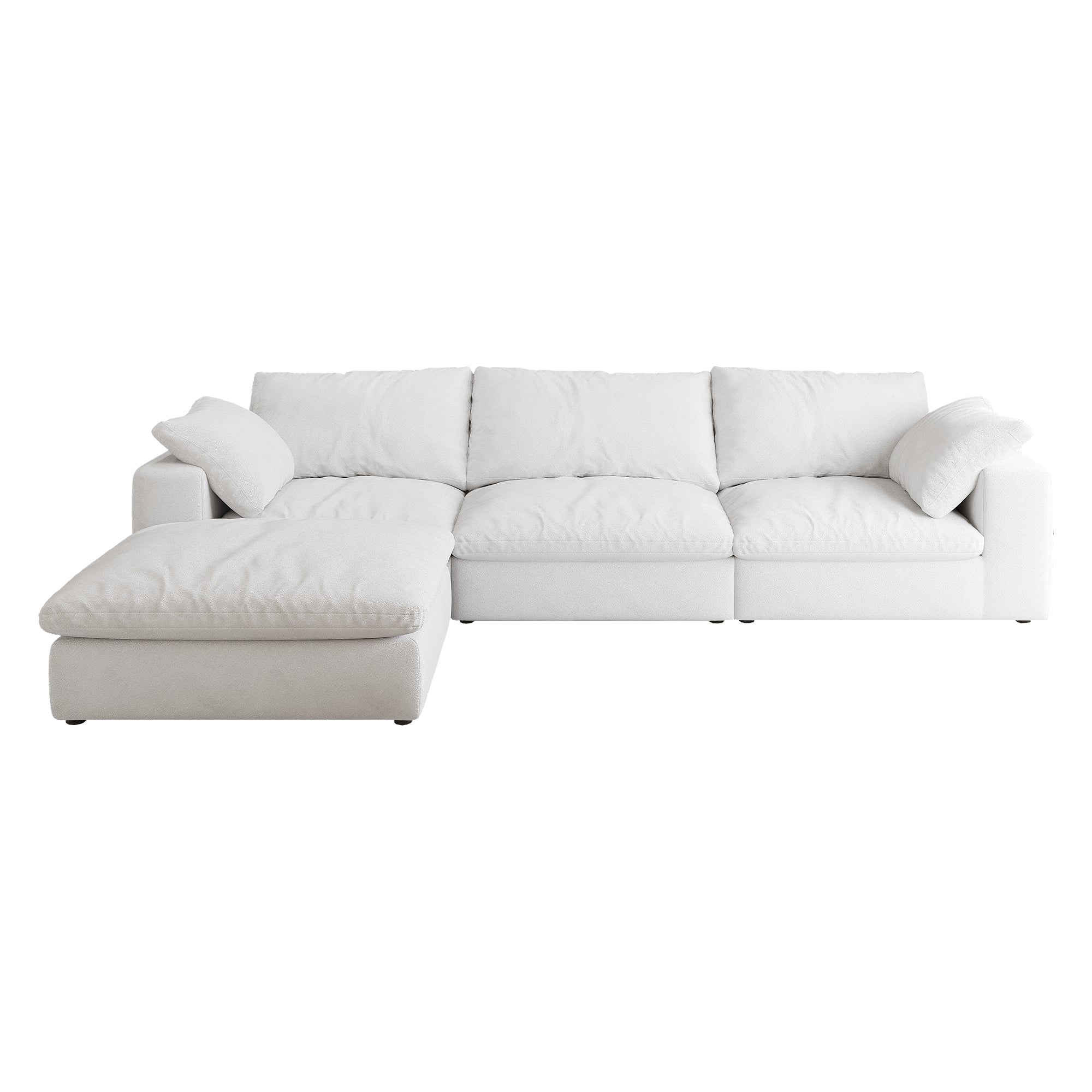 Cloud Modular Sectional Sofa With Storage Ottoman 120Inch Down Filled