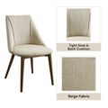 Willene Side Chair Set 2 , Beige Fabric & Walnut Finish Dn03146 Beige Wood