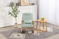 Rocking Chair Upholstered Fabric Rocking Armchair Indoor With High Backrest Glider Chairs And Lumbar Pillow For Living Room Light Green Linen