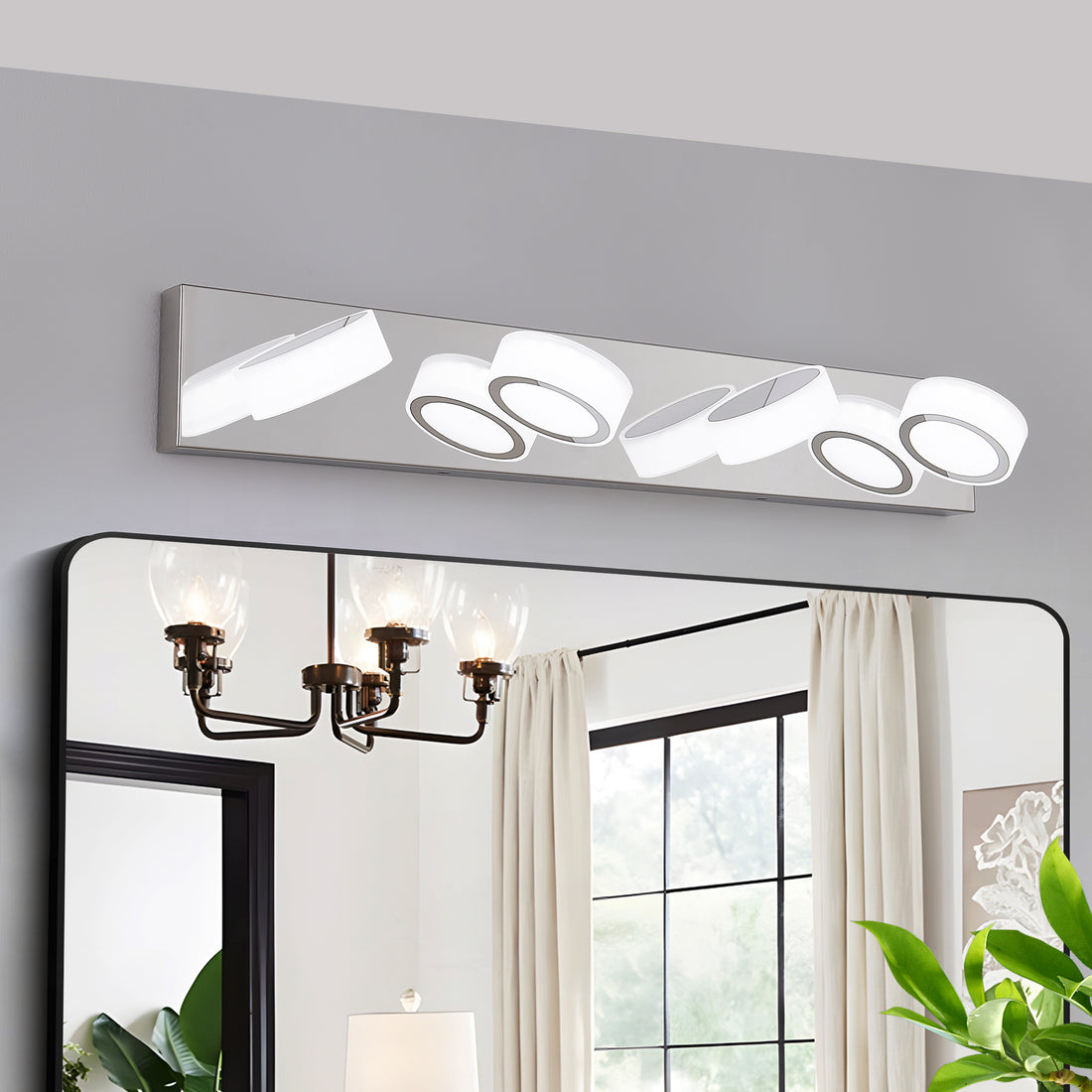 Led Modern Chrome 4 Light Vanity Lights Fixtures Over Mirror Bath Wall Lighting Chrome Acrylic,Stainless Steel