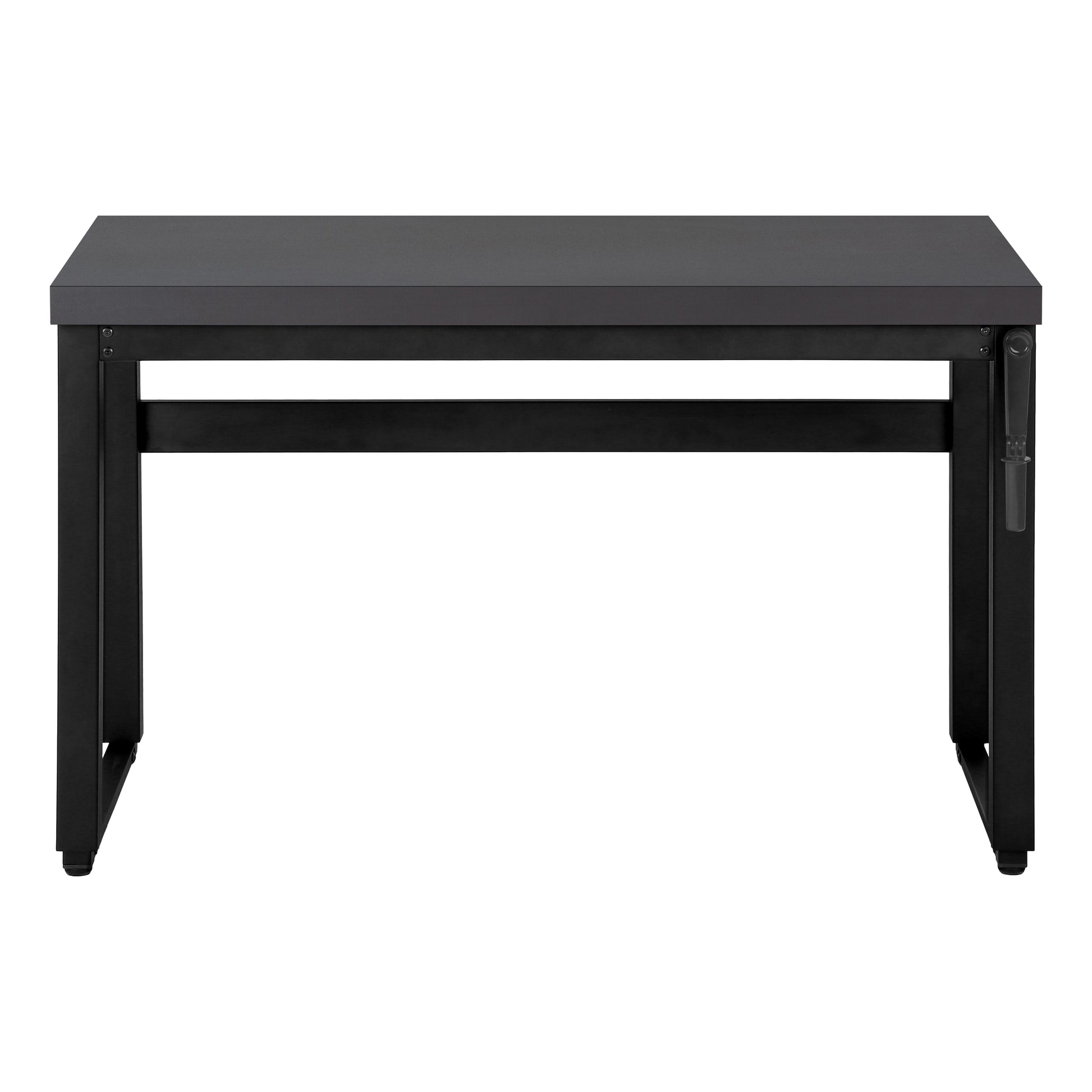 Computer Desk, Home Office, Standing, Adjustable, 48"L, Work, Laptop, Grey Laminate, Black Metal, Contemporary, Modern Grey Particle Board