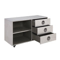 Aluminum Cabinet With 3 Drawer Freestanding 3 4 Drawers Silver Primary Living Space Drawers Included Industrial Aluminum