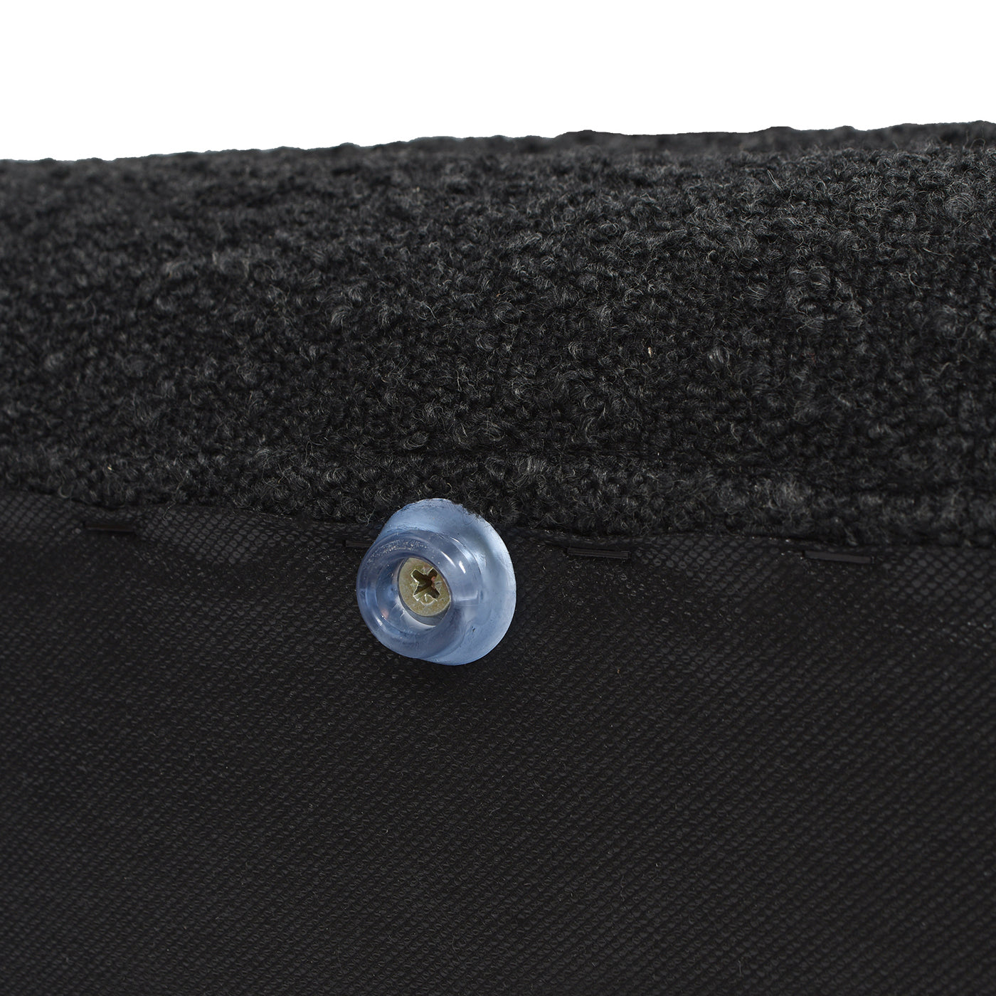 Fuji 49" Upholstered Oval Storage Bench, Ebony Black Boucle Black Foam Boucle