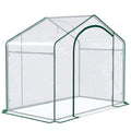 Outsunny 6' X 3' X 5' Portable Walk In Greenhouse, Pvc Cover, Steel Frame Garden Hot House, Zipper Door, Top Vent For Flowers, Vegetables, Saplings, Clear Clear Steel