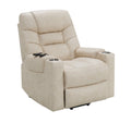 Light Grey Power Lift Recliner With Heating And Massage Light Grey Faux Leather Power Remote Metal Primary Living Space Tight Back Push Button Pillow Top Arms Faux Leather