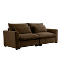 Modern Sofa 2 Seater Corduroy Fabric Sofa With Armrests For Apartment Living Room, Brown Brown Corduroy 2 Seat