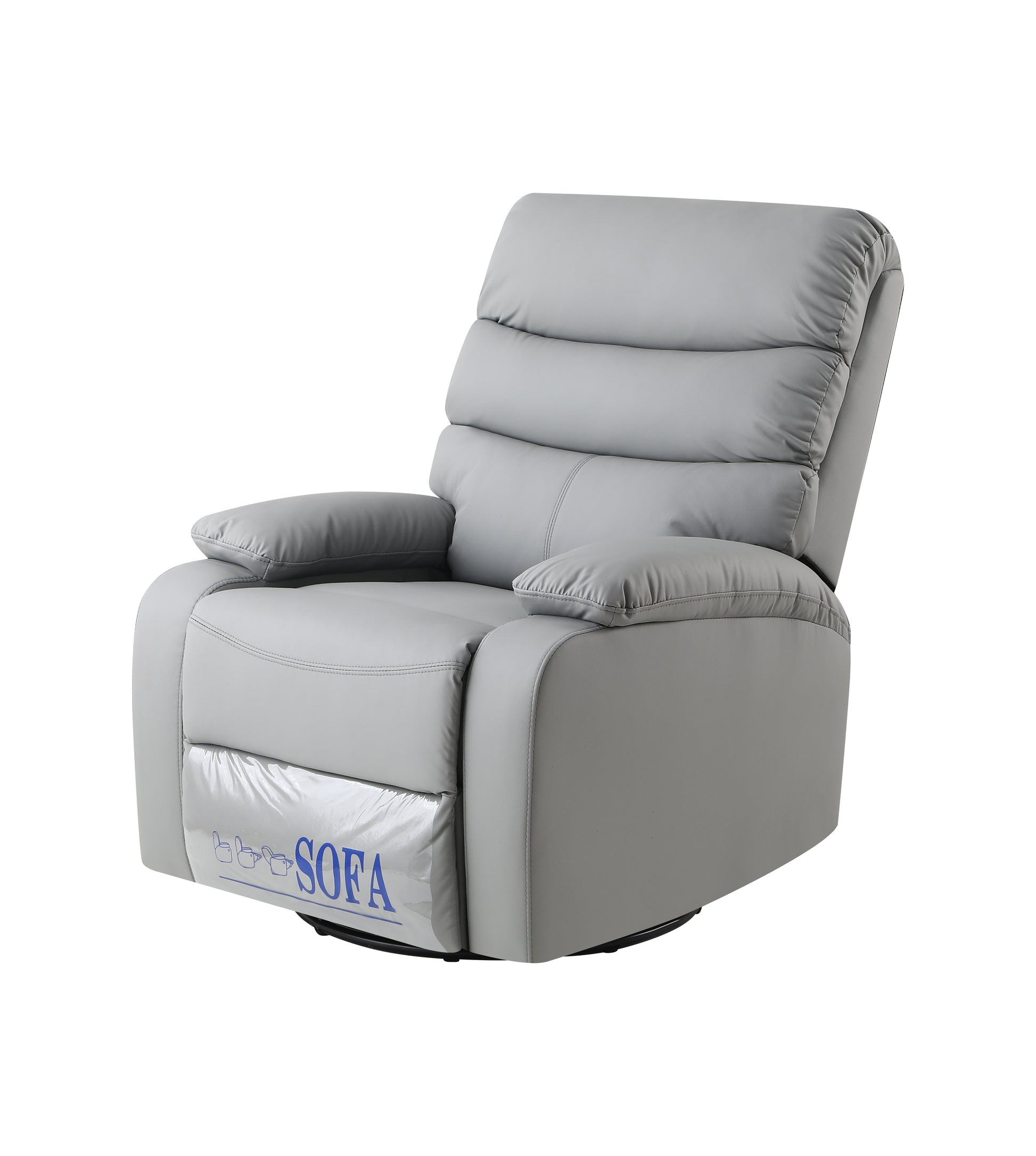 Rocking Recliner Chair,360 Degree Swivel Nursery Rocking Chair,Glider Chair,Modern Small Rocking Swivel Recliner Chair For Bedroom,Living Room Chair Home Theater Seat Gray Light Gray Faux Leather Manual Handle Primary Living Space Soft Loose Back Extra