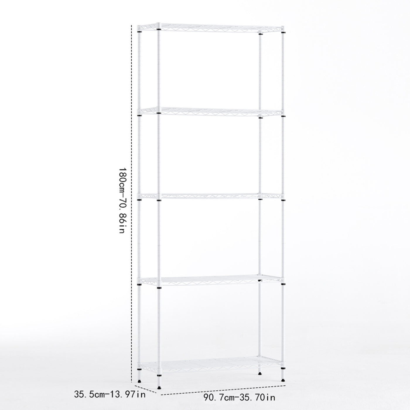 Wire Shelving Metal Storage Rack Adjustable Shelves, Standing Storage Shelf Units For Laundry Bathroom Kitchen Pantry Closet White, 36L X 14W X 71H White Primary Living Space Metal Adjustable Shelves Metal