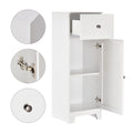 Kleankin Short Bathroom Storage Cabinet, Cabinet Organizer With 1 Drawer And Adjustable Shelf For Living Room, White White Mdf