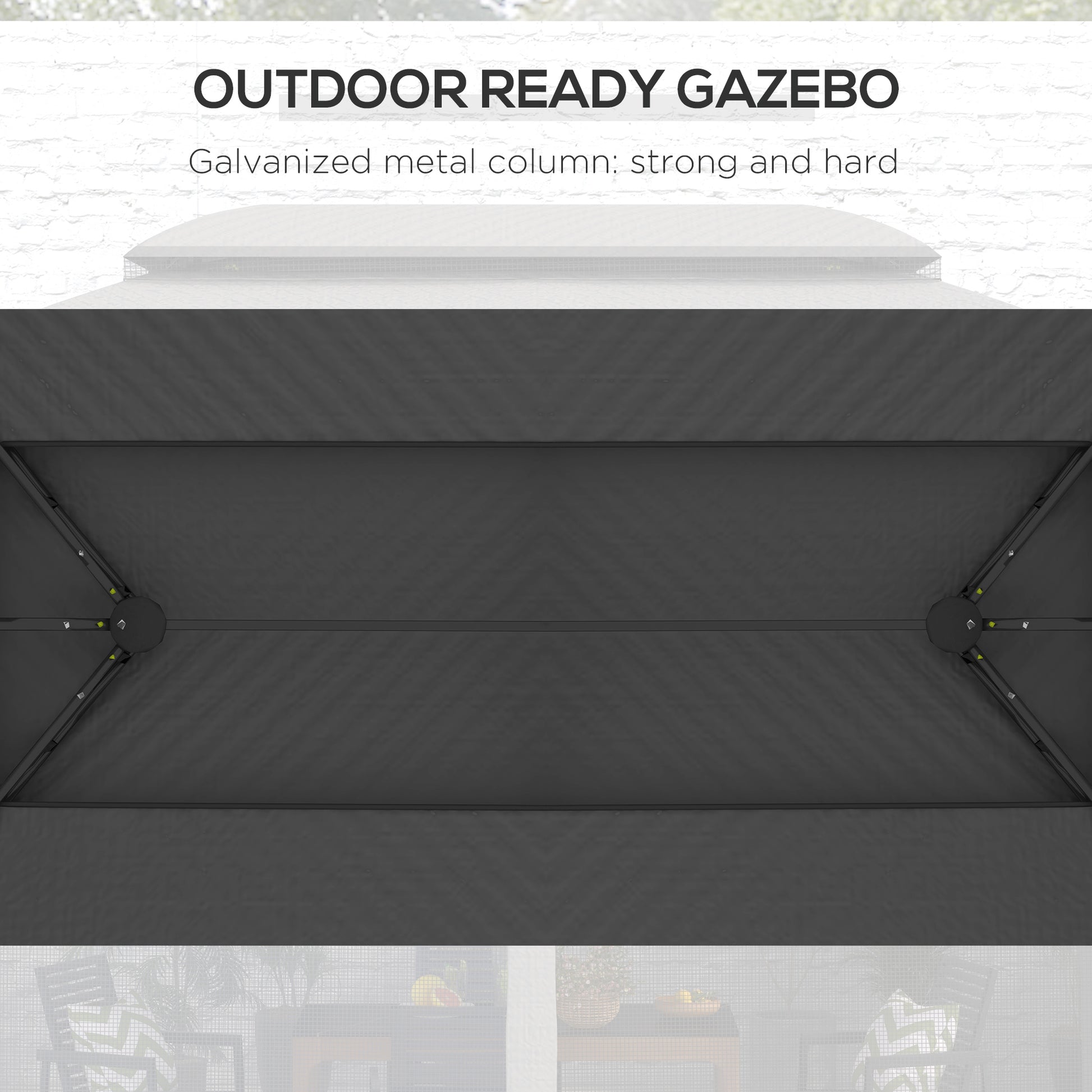 Outsunny 10' X 13' Patio Gazebo, Outdoor Gazebo Canopy Shelter With Netting, Vented Roof, Steel Frame For Garden, Lawn, Backyard, And Deck, Dark Gray Gray Steel