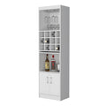 White Bar Cabinet With Wine Storage Standard White Shelves Included Wood